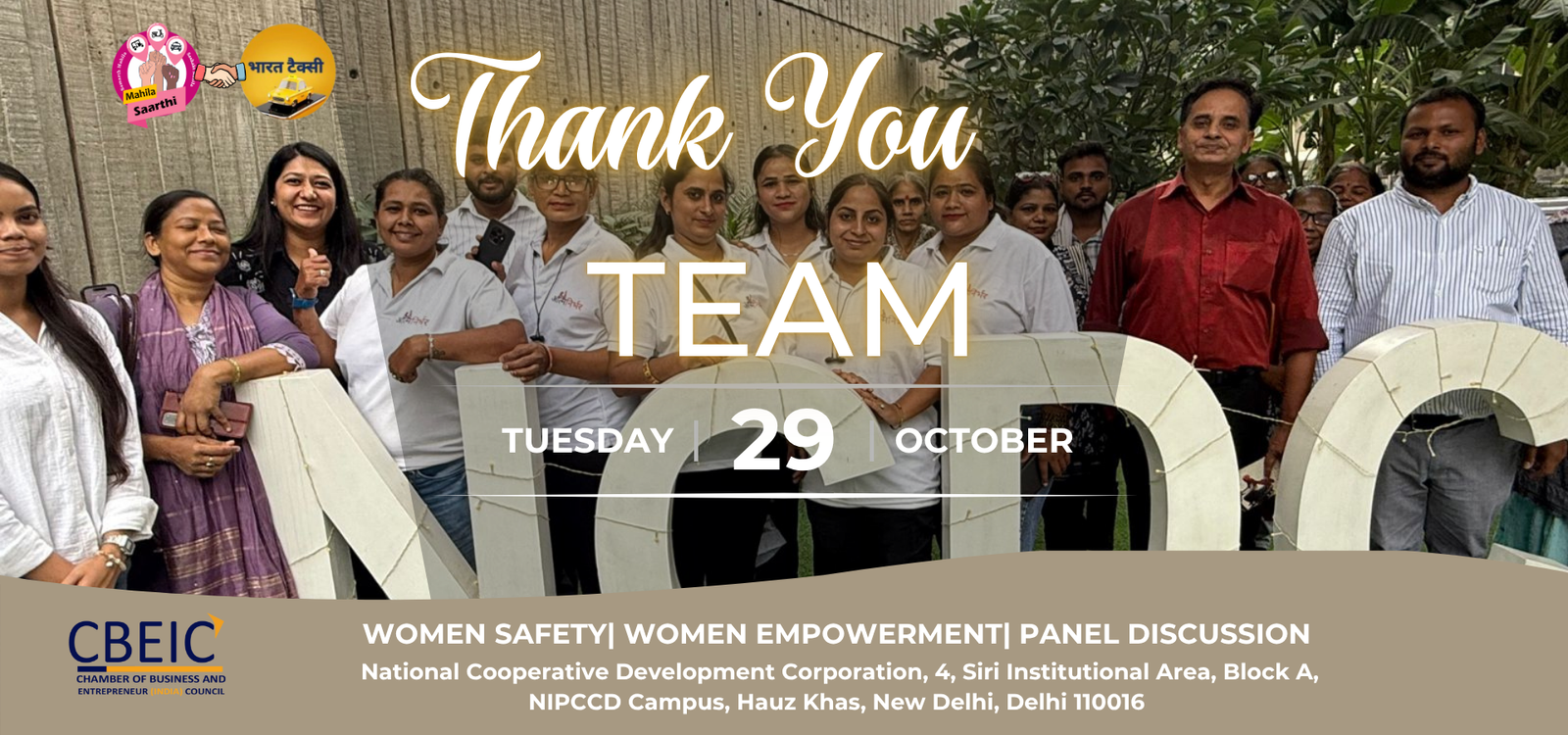 Thank You for Supporting Women’s Empowerment Through Mahila Saarthi x Bharat Taxi